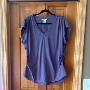 Athleta Short Sleeve V-Neck Top in Purple